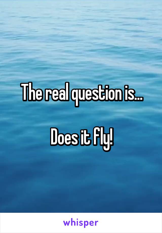 The real question is...

Does it fly!