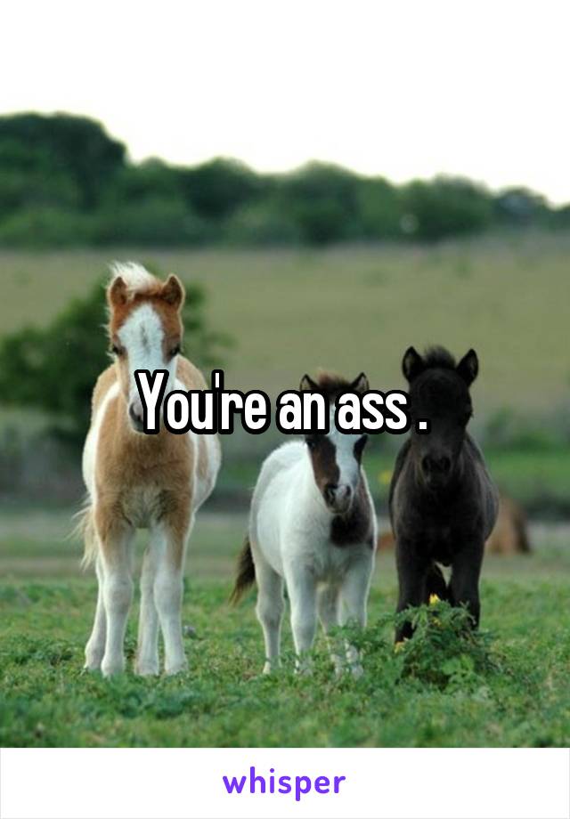 You're an ass . 