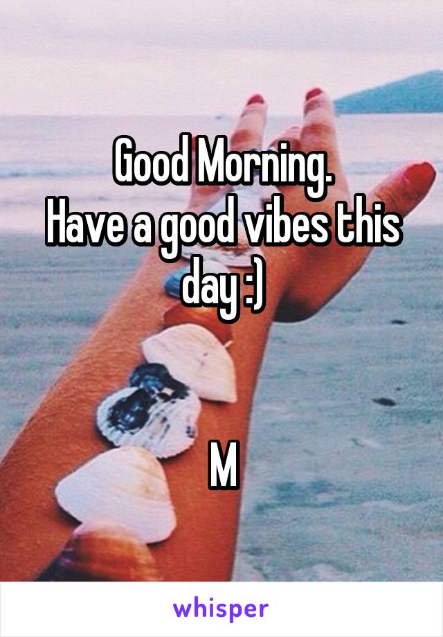 Good Morning.
Have a good vibes this day :)


M