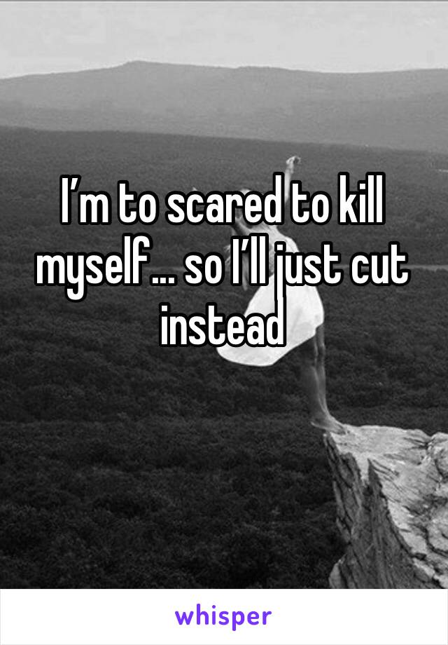I’m to scared to kill myself... so I’ll just cut instead 