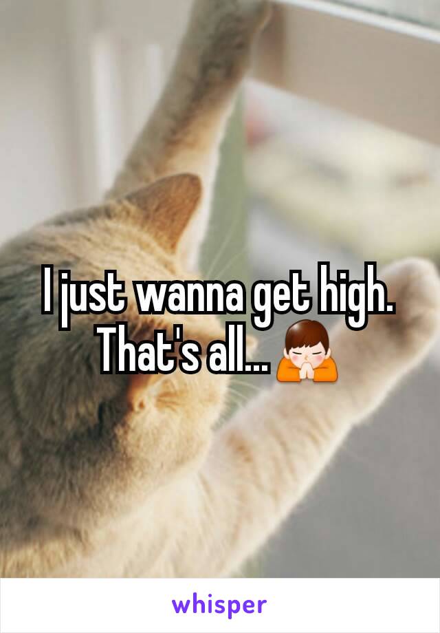 I just wanna get high. That's all...🙏