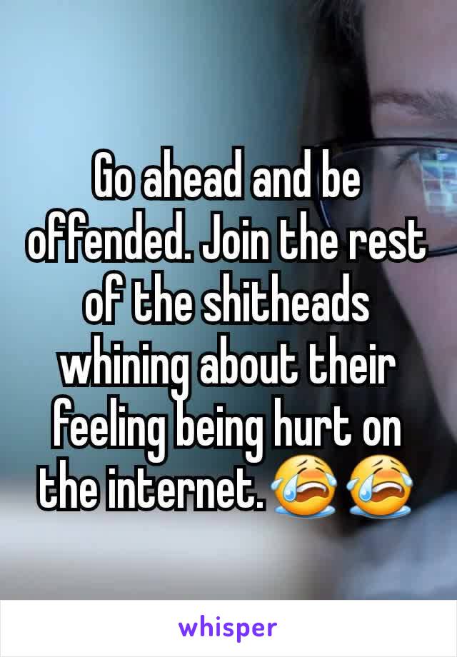Go ahead and be offended. Join the rest of the shitheads whining about their feeling being hurt on the internet.😭😭