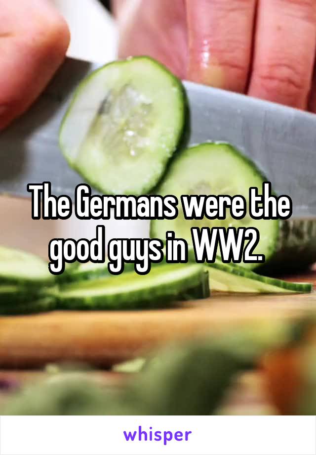 The Germans were the good guys in WW2. 