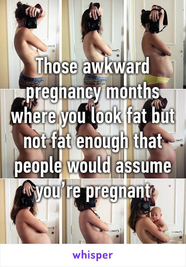 Those awkward pregnancy months where you look fat but not fat enough that people would assume you’re pregnant