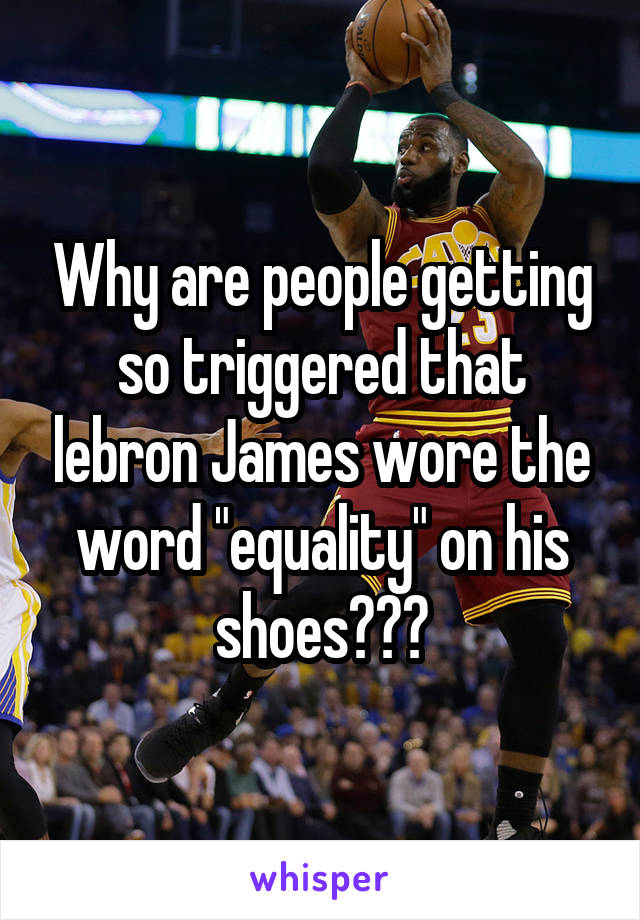 Why are people getting so triggered that lebron James wore the word "equality" on his shoes???