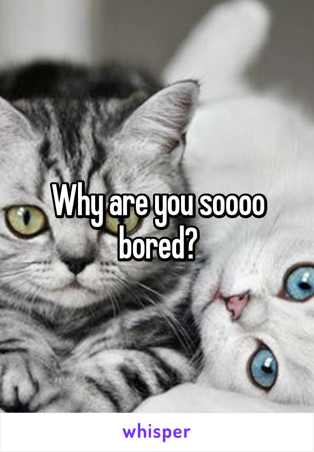 Why are you soooo bored?
