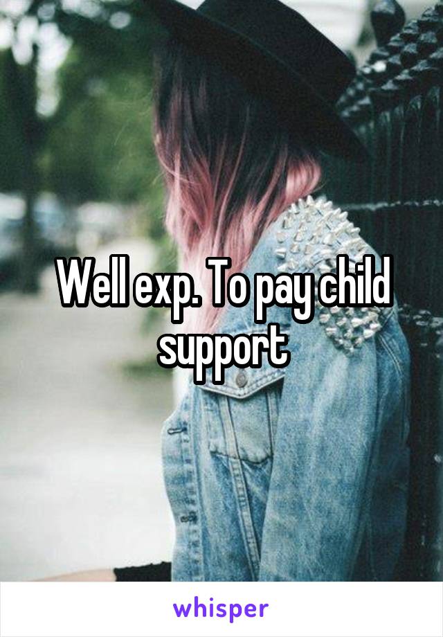 Well exp. To pay child support