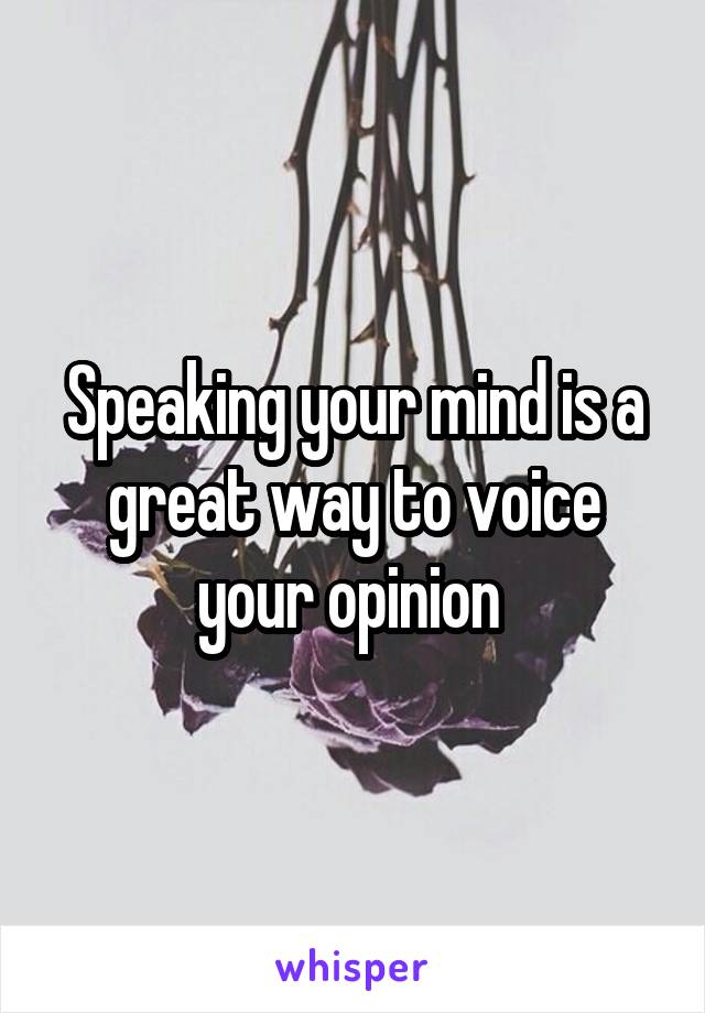Speaking your mind is a great way to voice your opinion 