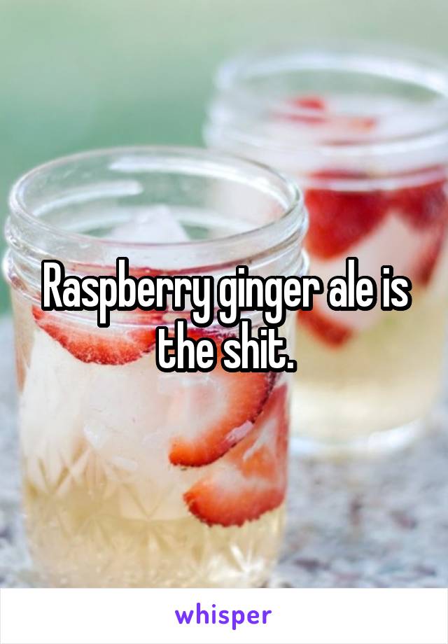 Raspberry ginger ale is the shit.