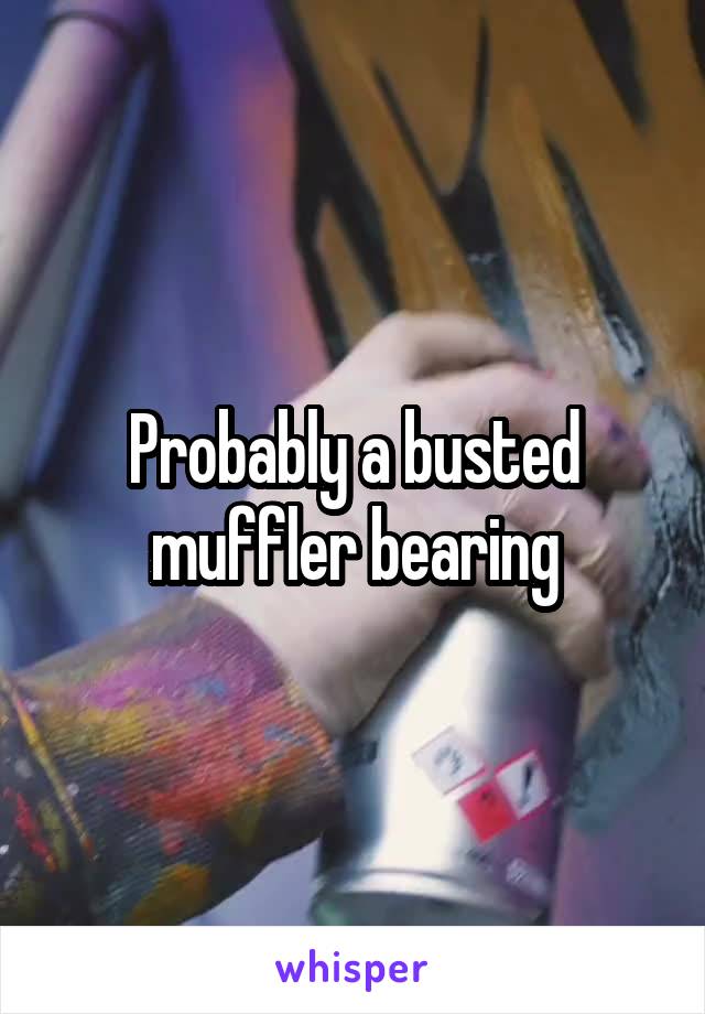 Probably a busted muffler bearing
