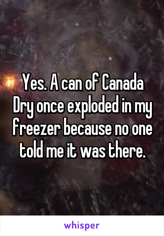 Yes. A can of Canada Dry once exploded in my freezer because no one told me it was there.