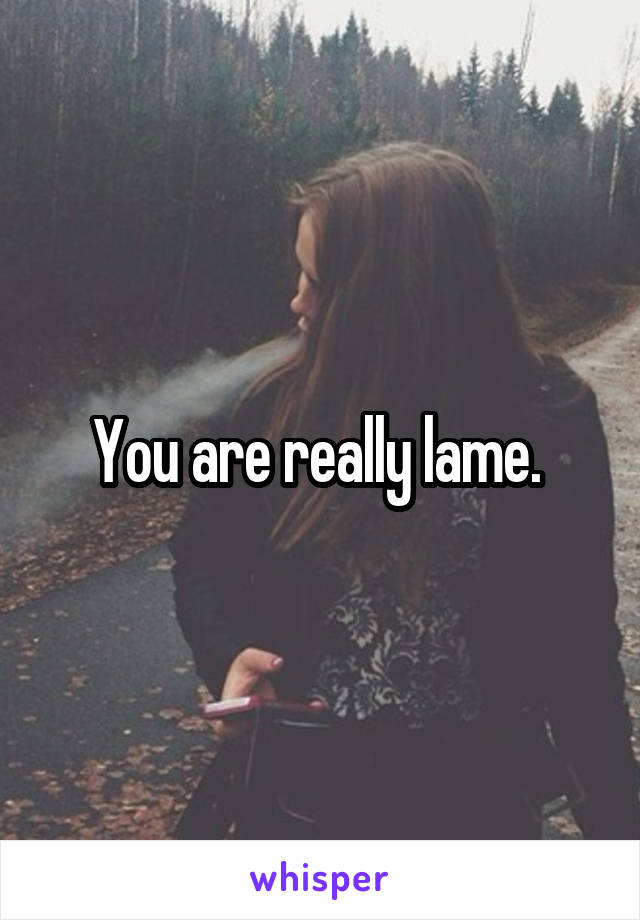 You are really lame. 