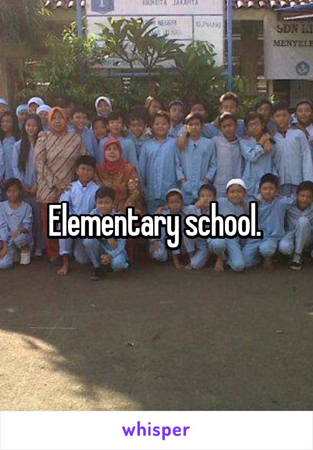 Elementary school. 
