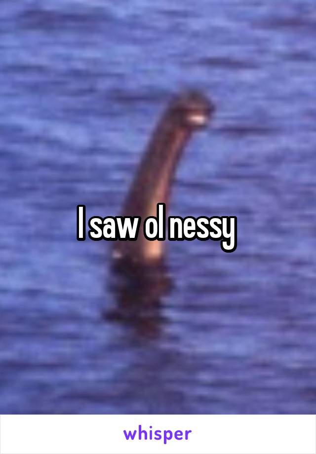 I saw ol nessy 