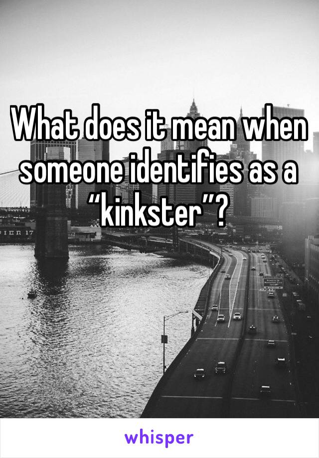 What does it mean when someone identifies as a “kinkster”?