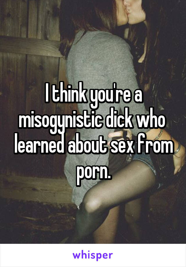 I think you're a misogynistic dick who  learned about sex from porn.