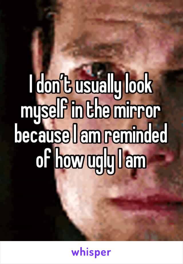 I don’t usually look myself in the mirror because I am reminded of how ugly I am 