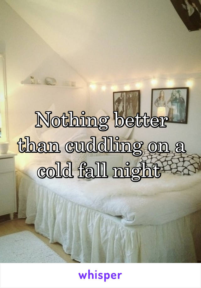 Nothing better than cuddling on a cold fall night 