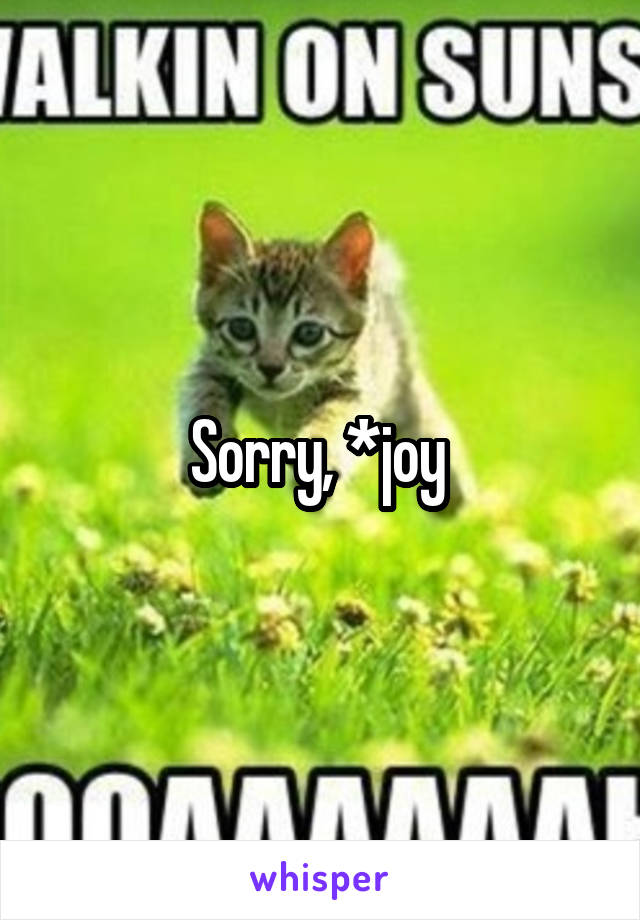 Sorry, *joy 