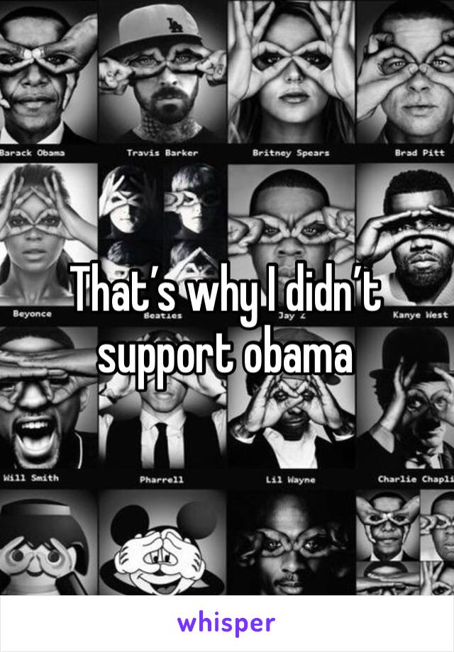 That’s why I didn’t support obama 