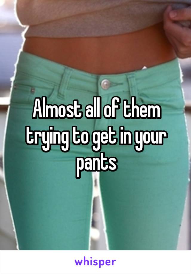Almost all of them trying to get in your pants