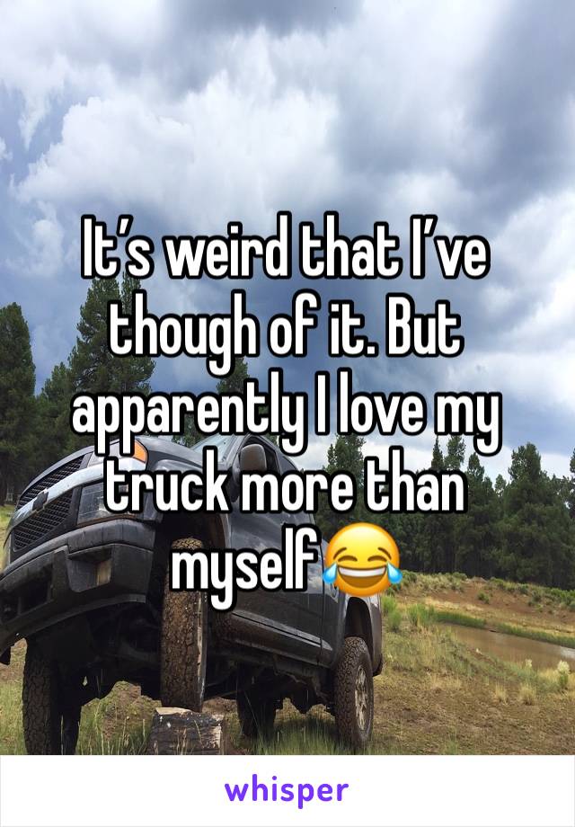 It’s weird that I’ve though of it. But apparently I love my truck more than myself😂