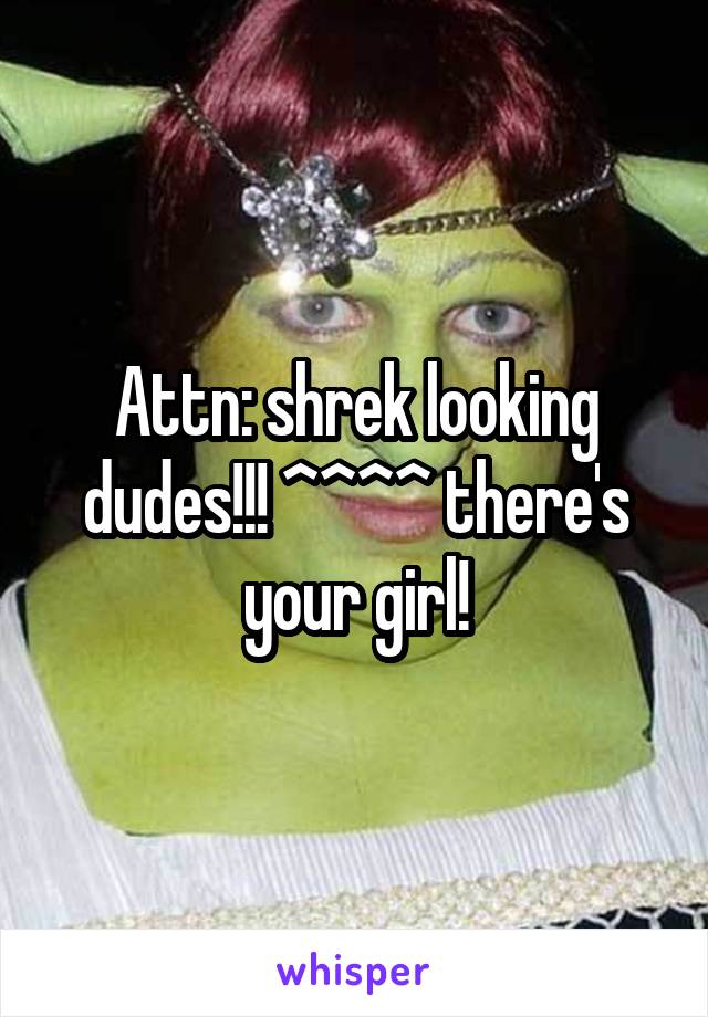Attn: shrek looking dudes!!! ^^^^ there's your girl!