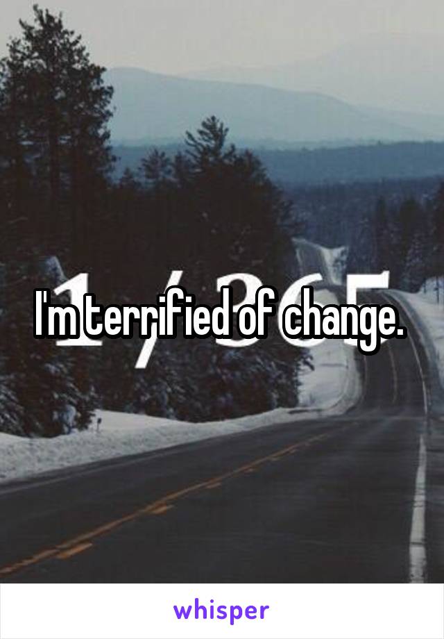 I'm terrified of change. 