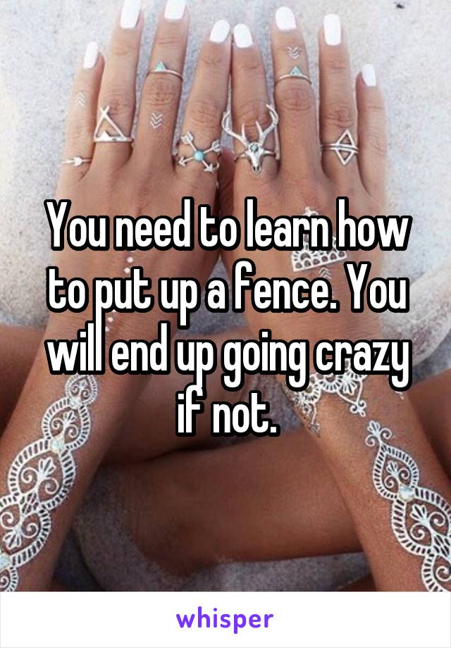 You need to learn how to put up a fence. You will end up going crazy if not.