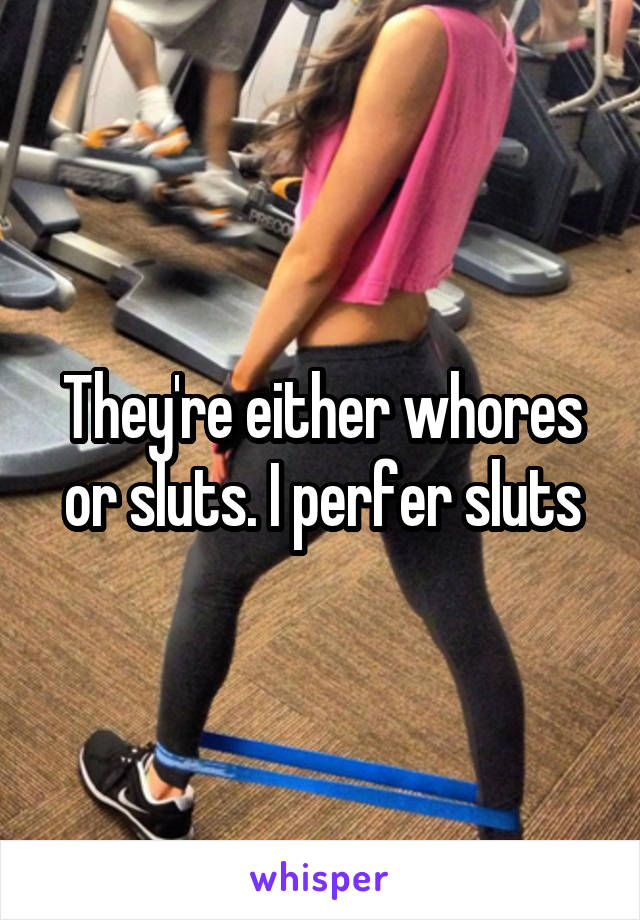 They're either whores or sluts. I perfer sluts