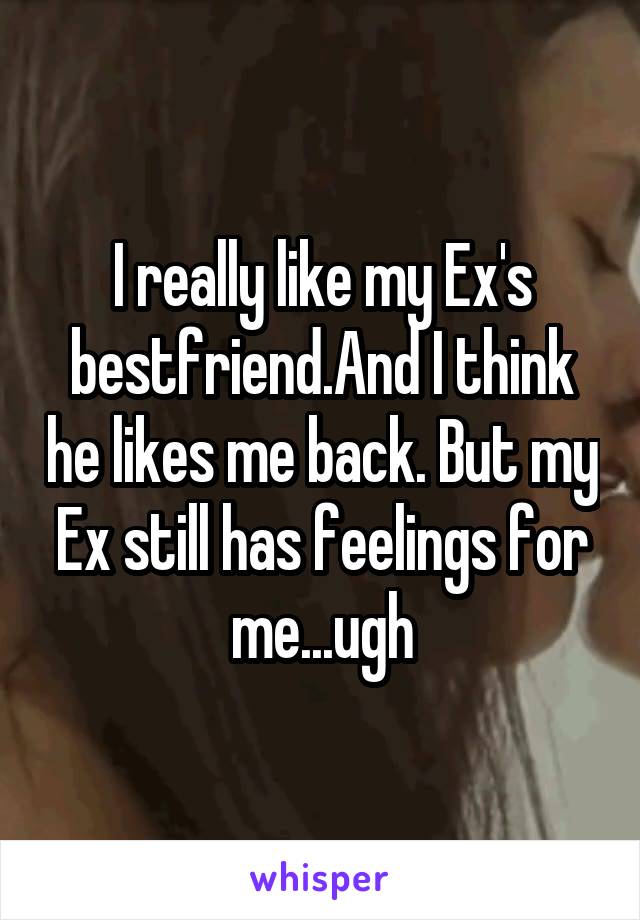 I really like my Ex's bestfriend.And I think he likes me back. But my Ex still has feelings for me...ugh
