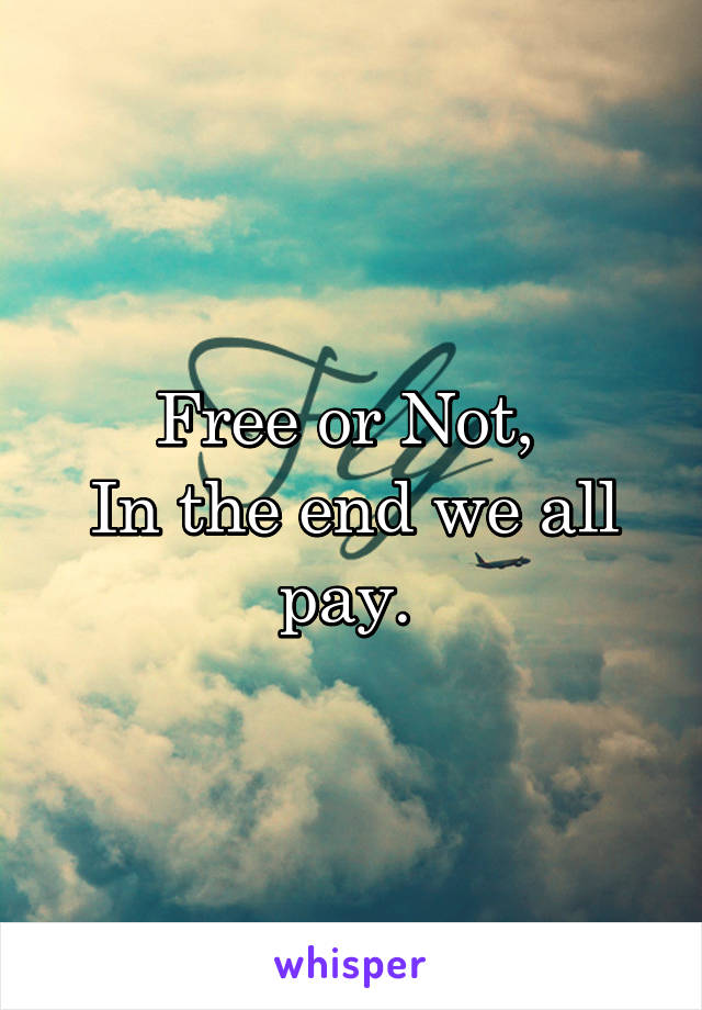 Free or Not, 
In the end we all pay. 