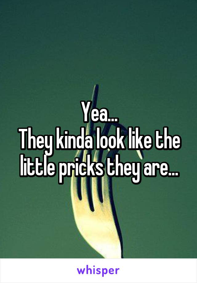 Yea...
They kinda look like the little pricks they are...