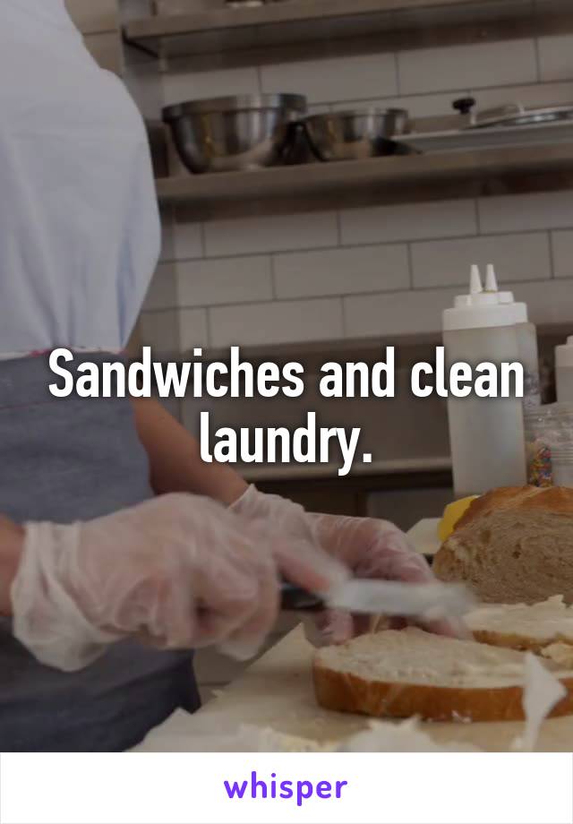 Sandwiches and clean laundry.