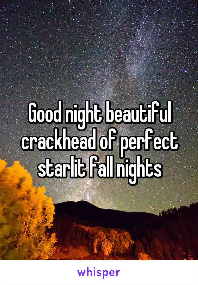 Good night beautiful crackhead of perfect starlit fall nights