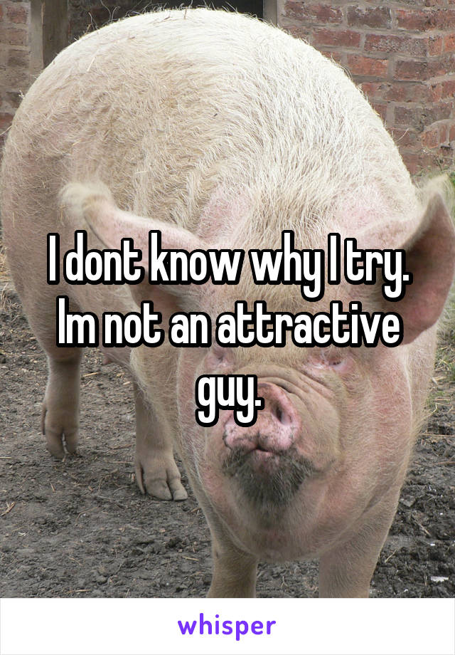 I dont know why I try. Im not an attractive guy.