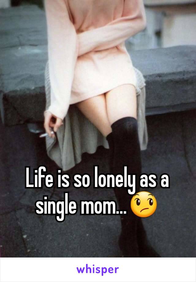 Life is so lonely as a single mom...😞
