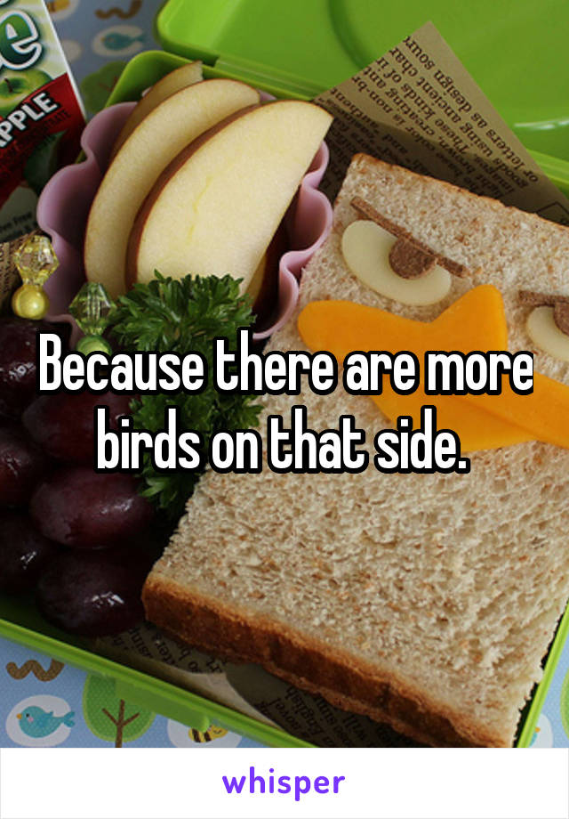 Because there are more birds on that side. 