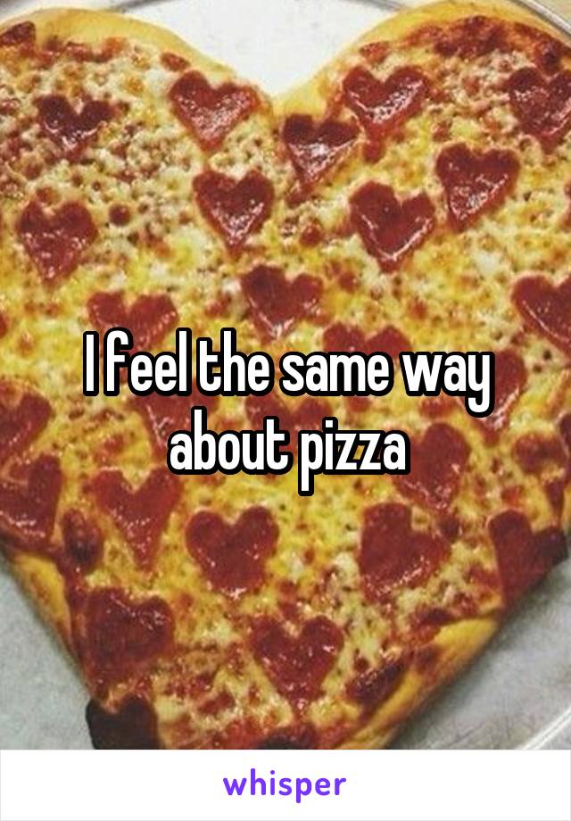 I feel the same way about pizza