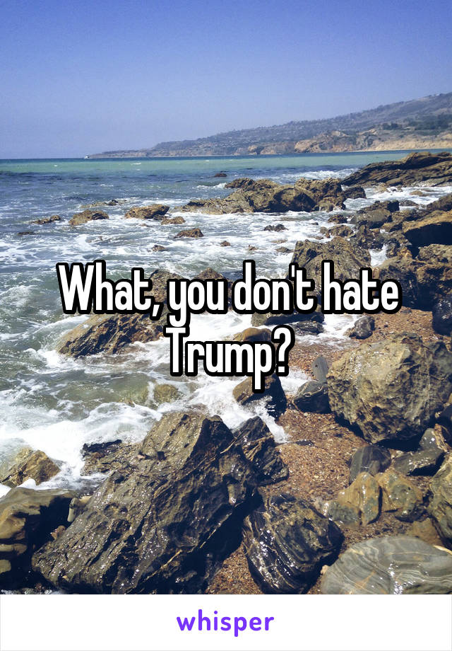 What, you don't hate Trump?