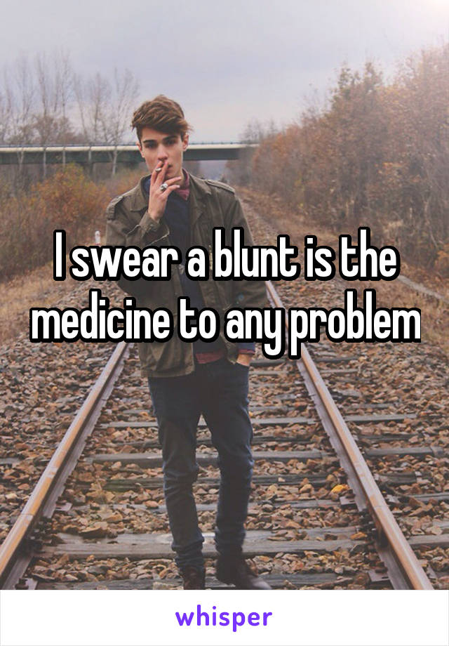 I swear a blunt is the medicine to any problem 