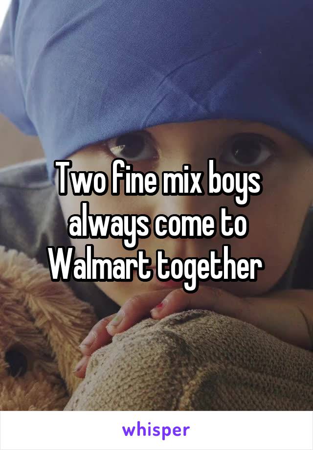 Two fine mix boys always come to Walmart together 