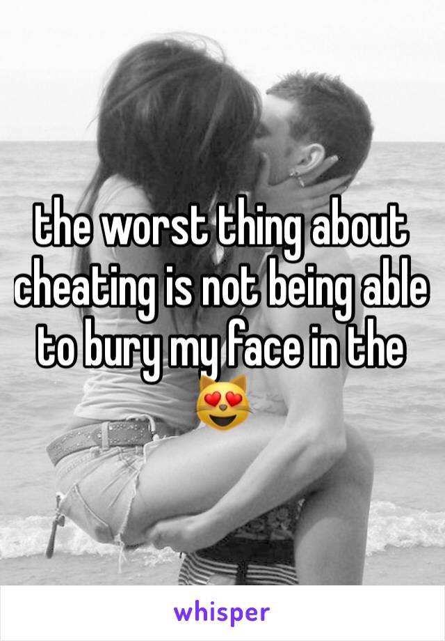 the worst thing about cheating is not being able to bury my face in the 😻
