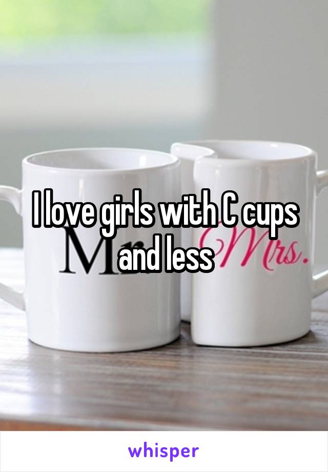 I love girls with C cups and less