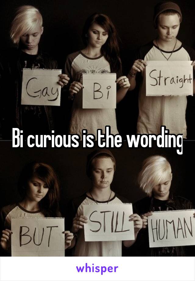 Bi curious is the wording