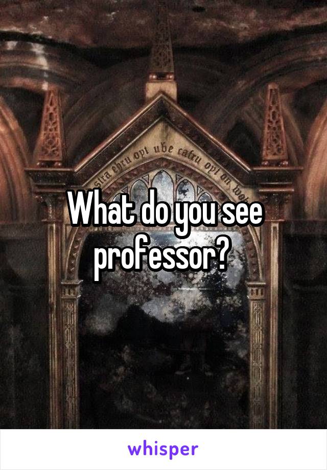 What do you see professor? 