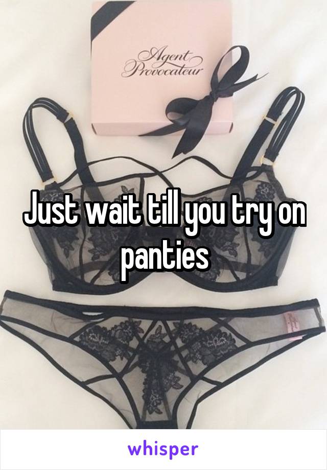 Just wait till you try on panties