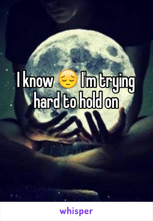 I know 😔 I'm trying hard to hold on 