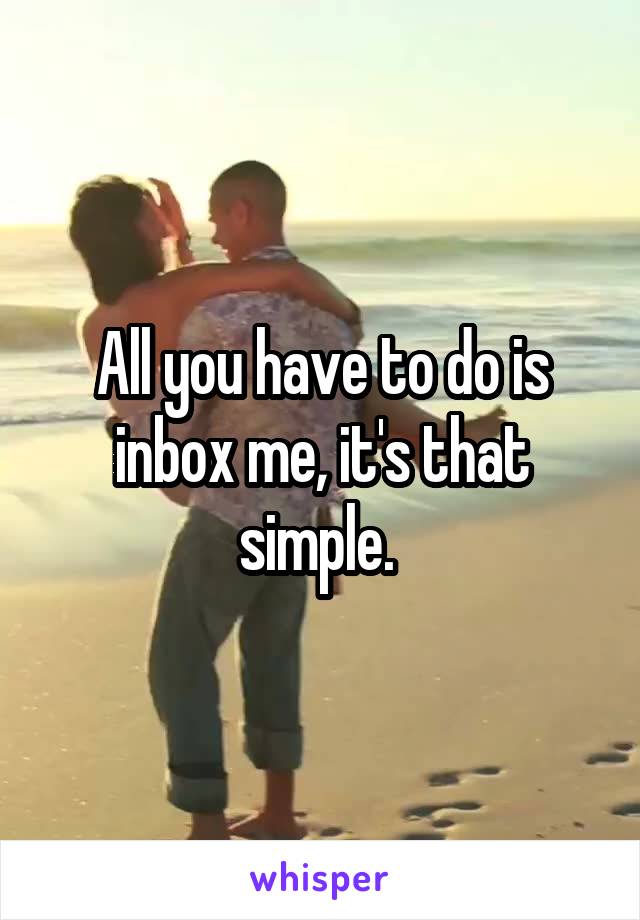 All you have to do is inbox me, it's that simple. 