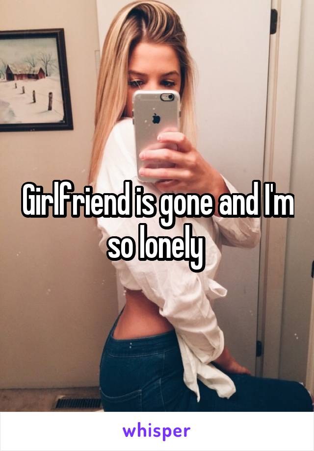 Girlfriend is gone and I'm so lonely 